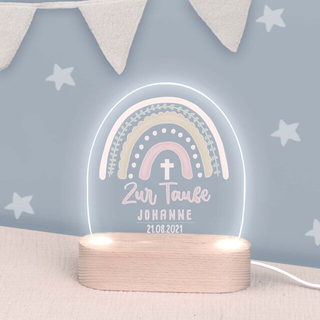 Night light "Colourful Rainbow" personalised for baby and child