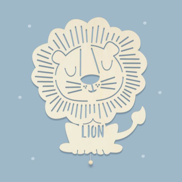 Night Light "Leo the Lion" personalized for Babys and Kids light blue yes