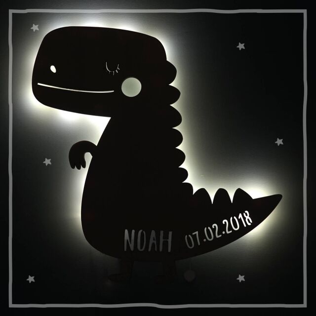 Night Light "Dana the Dinosaur" personalized for Babys and Kids