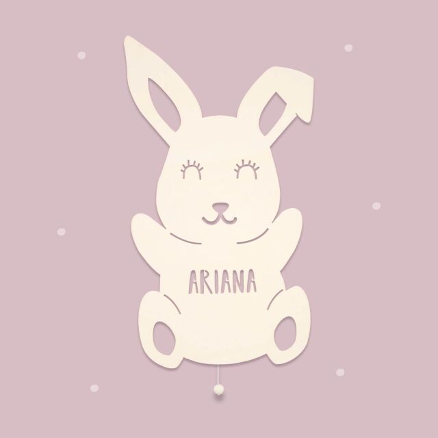 Night Light "Hannes the Rabbit" personalized for Babys and Kids